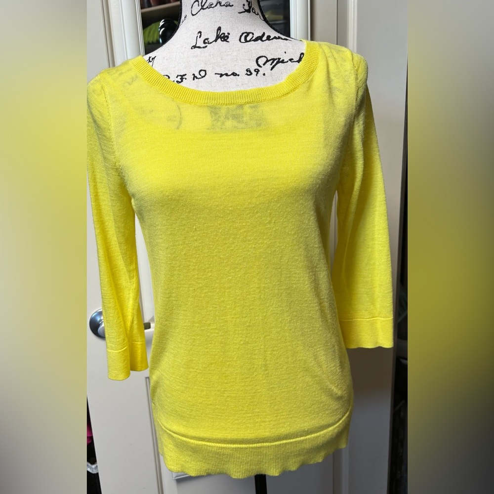 Ann Taylor Yellow Knit Scoop Neck Top with camisole
